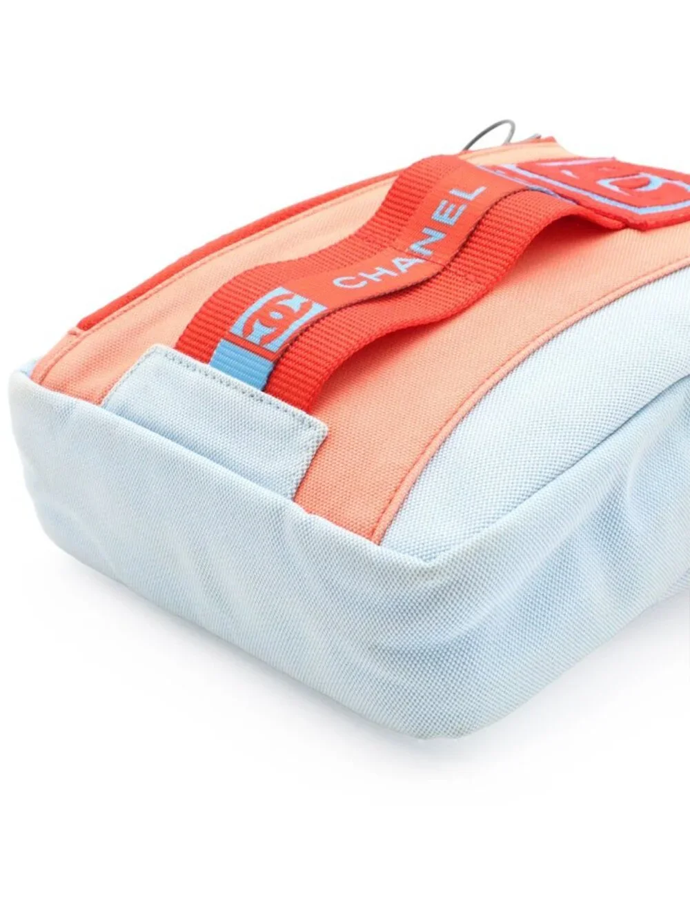 Chanel Sports Line CC Logo Mini Shoulder Bag Crossbody Nylon Canvas Light Blue